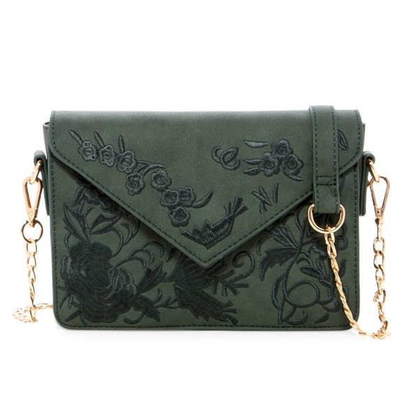 Urban Expressions Handbags - Arabella Embroidered Vegan Leather Clutch